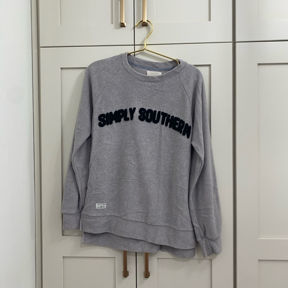 Simply Southern Light Gray Sweatshirt with Black Logo